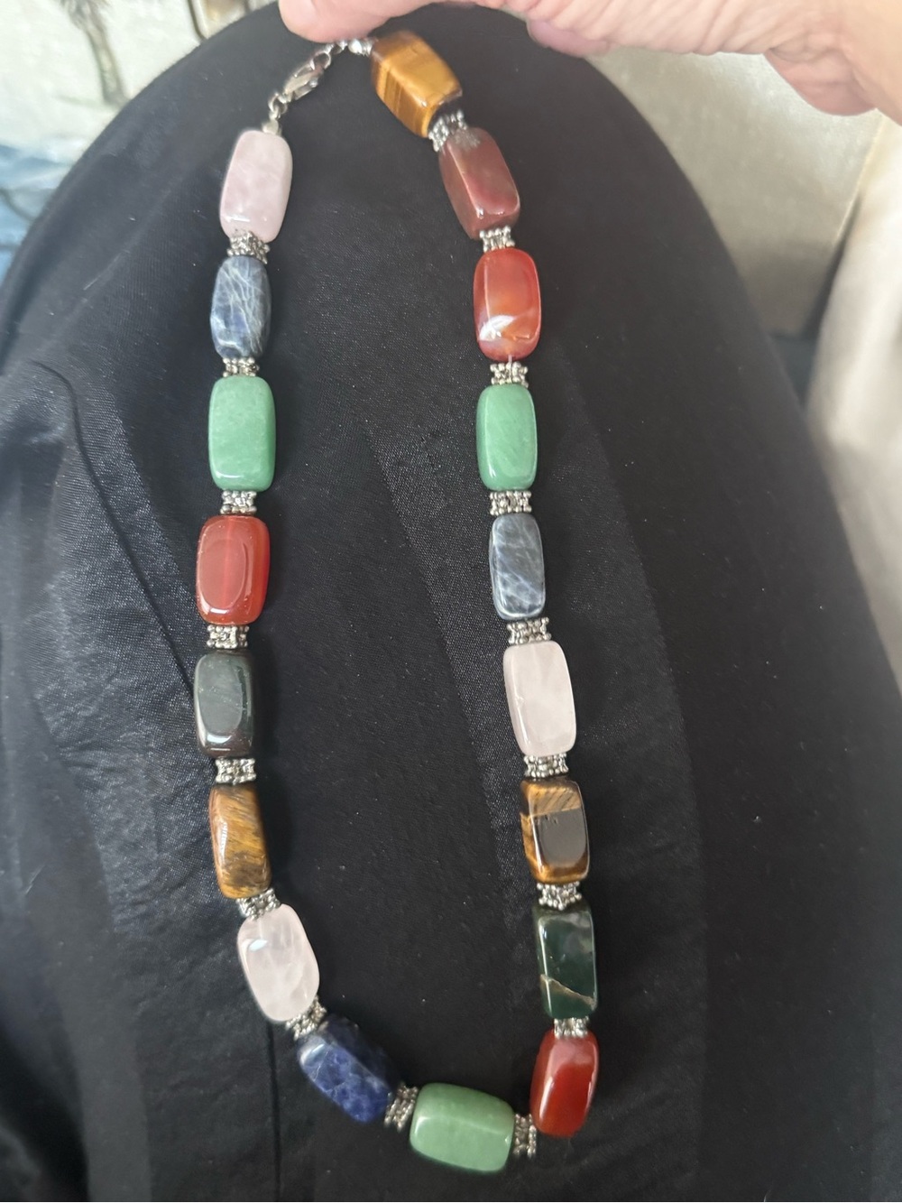 Multi-Gemstone Beaded Necklace - Colorful Semi-Precious Stones